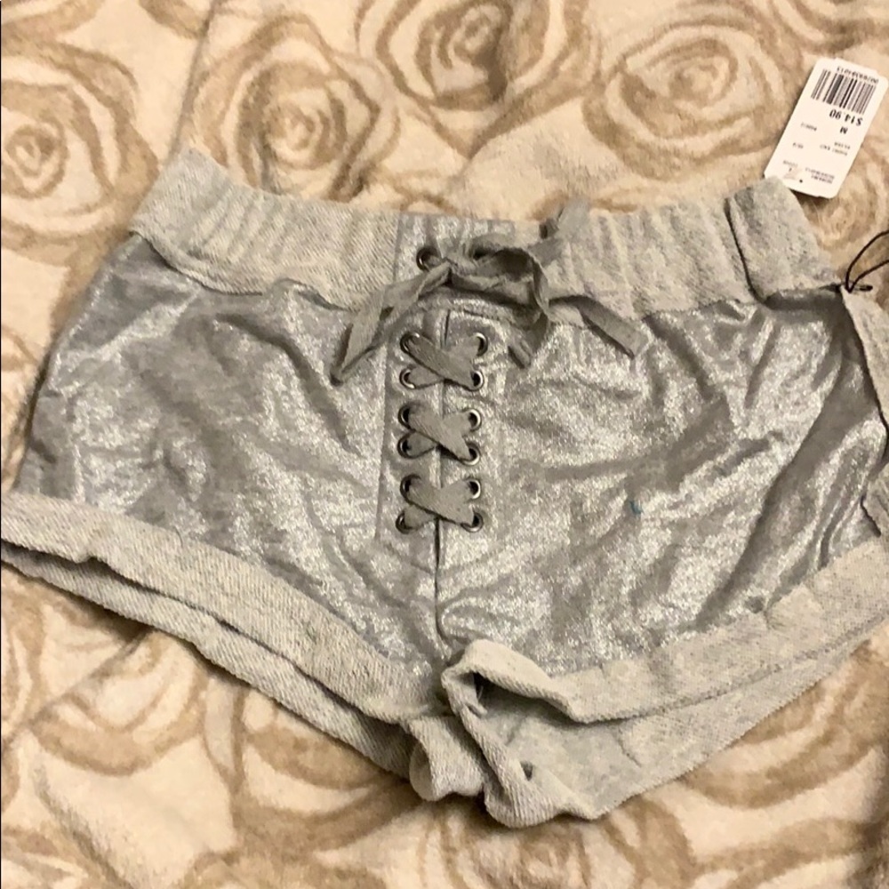 Metallic sweat shorts